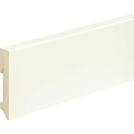 FN Neuhofer Fußleiste eckig 240 cm 96 x 18 mm Fichte/Kiefer weiß Holzleisten