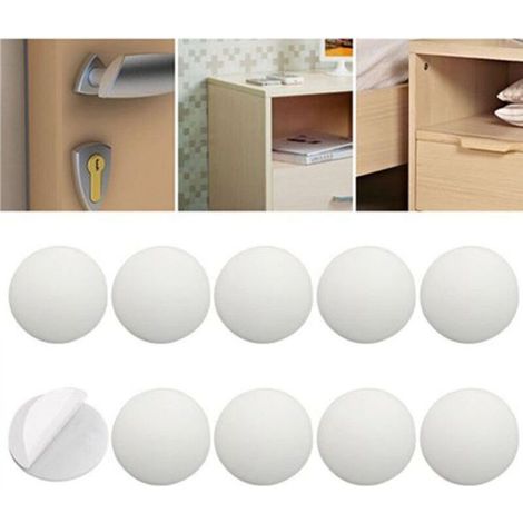 Lotto 0 di 12 Protezione per parete maniglia porta protezione porta tappo tampone ammortizzatore arresto 40 mm di diametro carta verniciato ammortizzatore bianco (1/4)