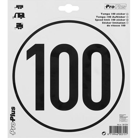 Adesivo limite di velocita 100 (1/2)