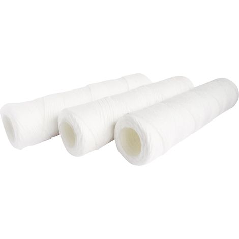 Lot de 3 cartouches filtrantes anti-sédiments bobinée 20 microns - Pour bol de taille standard 10" - Filtrer les impuretés du réfrigirateur - Durée : 1 an - Fabriqué en France (1/5)