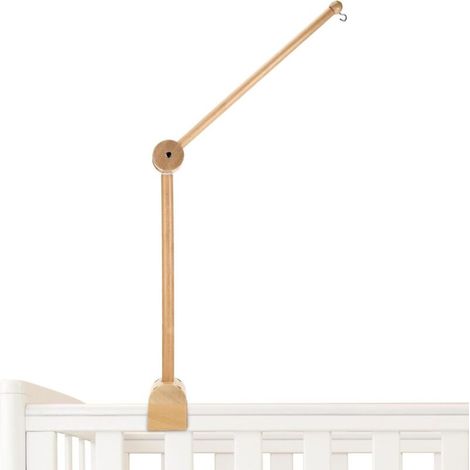 Support mobile pour lit bébé, support mobile bébé réglable en hauteur en bois, adapté aux lits d'enfants Suspension Carillons éoliens et aux tables à langer