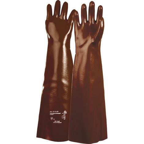 Guanto multiuso Petrdessus in PVC 133 taglia 10 maglia di cotone rosso marrone con PV