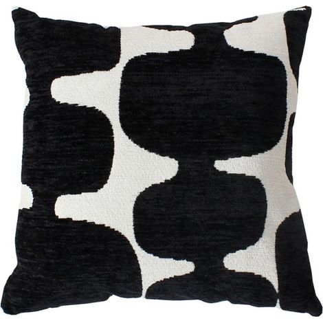 Coussin Déco à Motif "Copper" 40x40cm Noir & Blanc