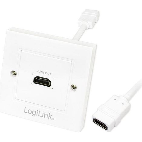 Bloc prise murale encastrable - HDMI - blanc
