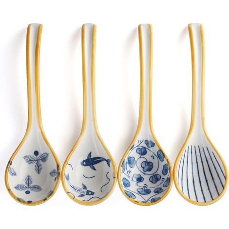 cuillères à soupe en porcelaine céramique lot de 4 (1/3)