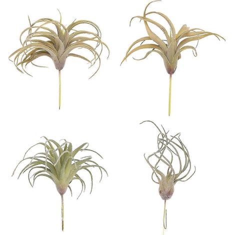 Lot de 4 plantes aériennes artificielles en gazon floqué - Décoration intérieure et extérieure, idéale pour une présentation végétale élégante (1/5)