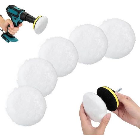 Tampon Polissage - Non spécifié - 80mm - 5 Pièces - M10 Adaptateur - Matériau de Haute Qualité (1/4)