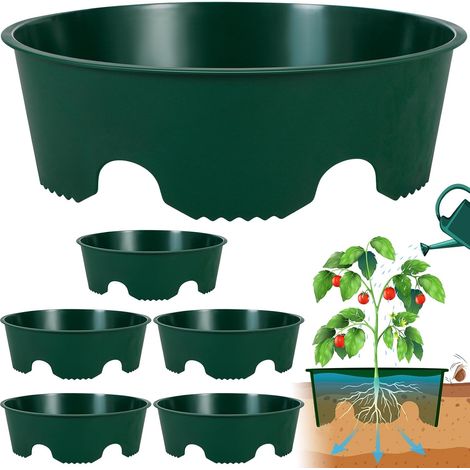 Set mit 6 Pflanzringen à 22 cm (12 Zoll) – Pflanzringe und Anzuchtmanschetten zum Schutz vor Steinen und Schädlingen sowie für tiefes Gießen – Ideal für Gemüse (1/5)
