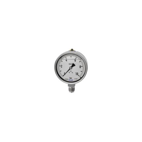 Riegler Glyzerinmanometer, CrNi-Stahl, E-Skala, G1/2 unten, -1/+15,0 bar, Ø 160