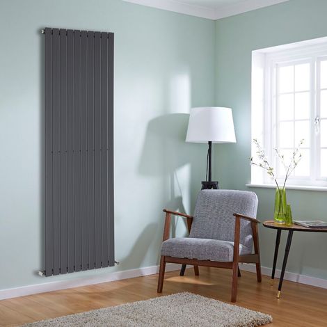 NRG Flat Panel Radiator Designer Column Bathroom Central Heating Anthracite Single 1800x680mm
