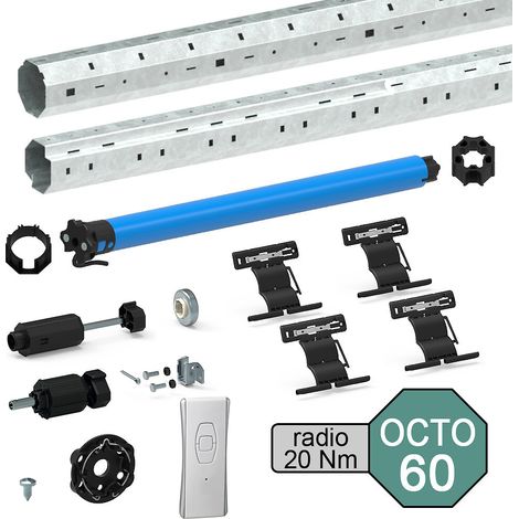 Slid'Up By Mantion – Kit motorisation radio pour volet roulant 40 kg – Tube octogonal Ø 60 mm – Moteur 20 Nm – Réglage automatique des fins de course