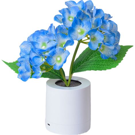 Lampe de bureau, veilleuse LED, simulation de fleur, avec fonction LED et vase