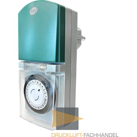 REV Zeitschaltuhr, mechanisch, 48 Zeiten/Tag, 30Min., grau/grün (1/4)
