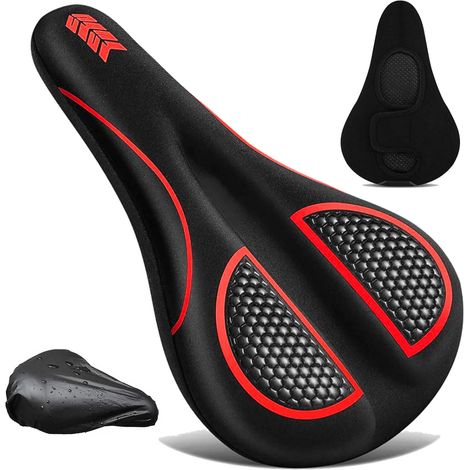 Vélo Selle Housse,Housse de Siège de Vélo en Gel,Silicone Coussin de Selle pour Vélo,Fait de Silicone et Éponge,Respirant,pour VTT de Montagne,Vélo de Route,pour Hommes et Femmes (1/5)