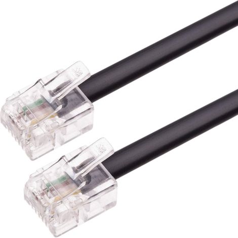 Cable de telefono RJ11 6P4C M-M 6 M Negro