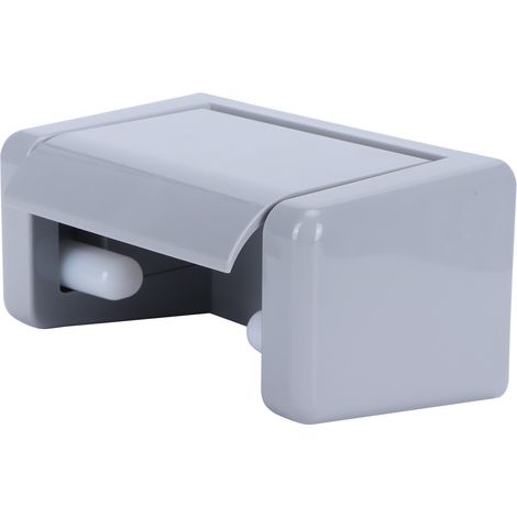 Porte-rouleau papier hygiénique mural, support et étagère WC pour salle de bain gris (1/5)