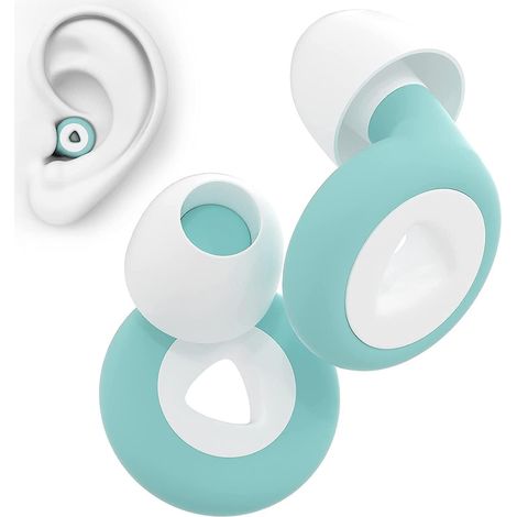 bouchons Doreilles Vert Blanc Pour Dormir - 1 Paire Bouchons Anti Bruit 27db, Protection Auditive En Silicone Rutilisable, Bouchons Doreilles Pour (1/5)