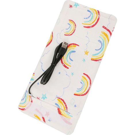 Portable Garder le Biberon au Chaud, Chauffe-biberon USB pour Lait Maternel Chauffe-Lait pour Chauffe-biberon, Couvercle de Stockage de Lait Portable, Thermostat D'isolation (arc-en-ciel)