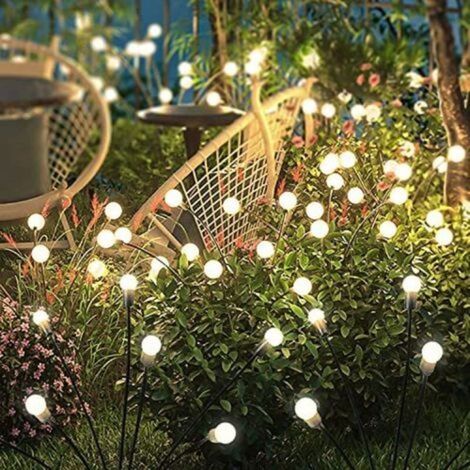 [NIEMALS VERWENDET] Solarlampen für Außen 4 Stücke, Solar Glühwürmchen mit 10 LED, Solarlampen Garten IP65 wasserdicht, Garten Solarleuchten für außen, Solarleuchten Garten Balkon, Gartendeko für (1/5)