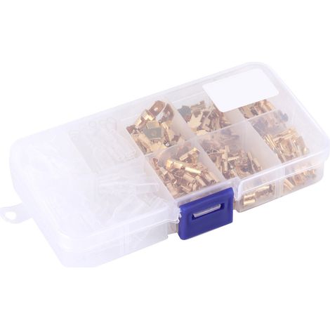 210 Stück vergoldete, isolierte elektrische Steckverbinder 2,8/4,8/6,3 mm, Stecker und Buchsen für Kabel (1/5)