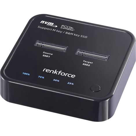[GEBRAUCHT] B-Ware Renkforce Festplatten-Kopierstation M.2 PCIe NVMe 1:1 Kopie Clone-Funktion 8TB