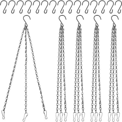 Chaîne de suspension robuste en métal noir pour pots fleurs (1/5)