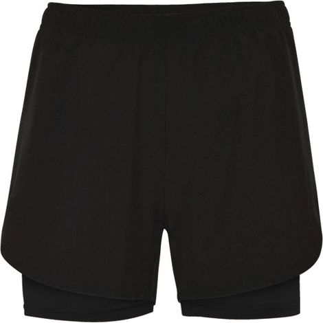 Pantalón corto deportivo para mujer con malla interior (running elástico) LANUS ROLY XL Negro/Negro