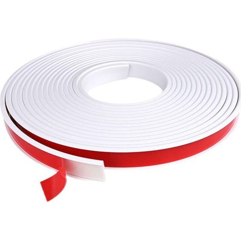 Bande de chant adhésive en mélamine blanche 2M en forme de U (25 mm), sans repassage, pour comptoir, en chêne, placage bois TPE souple, pour meubles, blanc (1/4)