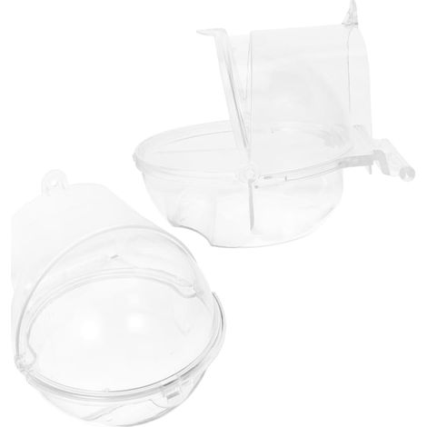 Lightweight Plastic Parrot Bath Box, 2 Pieces (1/5)
