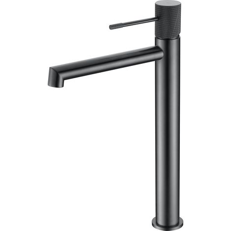 Mice - Grifo monomando para lavabo de caño alto, Grifería alta de Baño para agua Frio/Caliente Color Black Gun Metal (1/3)