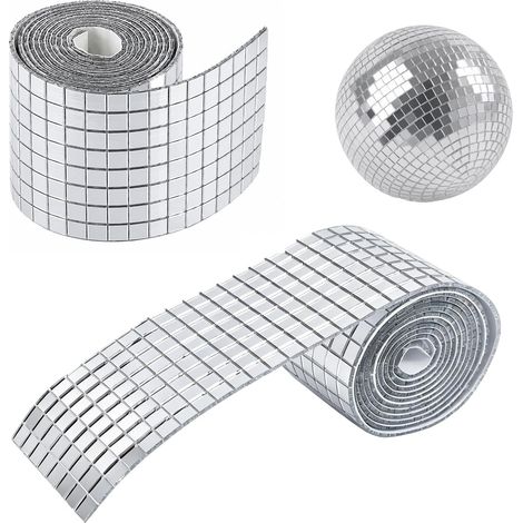 3200 Mosaïques Miroir Auto-Adhésives en Verre, Petits Carrés 5x5mm Réfléchissants, pour Boule à Facettes et Bricolage Créatif, Décoration Murale Vase Salon Chambre (1/5)