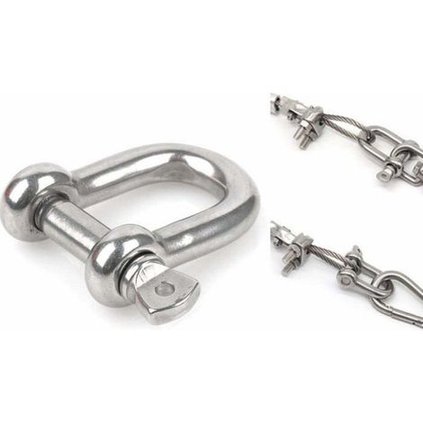 Jeu de 12 manilles en acier inoxydable, manilles M4 en acier inoxydable, manilles de levage, manilles à anneau en D pour chaîne, (1/5)
