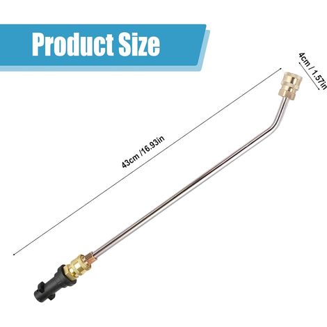Extension de lance nettoyeur haute pression en pour Karcher K2 K3 K4 K5 K6 K7 outil nettoyage avec 5 buses pulvér Acier inoxydable Acier (1/3)