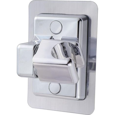 Support de douche réglable rotatif à 360°, sans perçage, réglable, étanche, à ventouse (argent) (1/5)