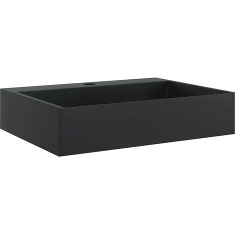 Vasque 50 x 38 x 11 cm en marbre noir mat moulé