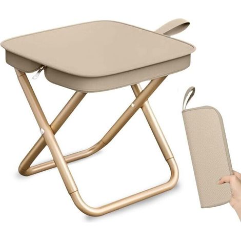 Tabouret de Camping Pliant, Mini Pêche Pliant Léger, Siège de Camping Jardin, Plage, Randonnée, Pique Nique Voyage (Kaki) (1/5)
