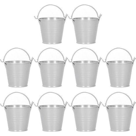 Metal Flower Pot - Set of 10 - Decoration for Plants and Candies (1/4)