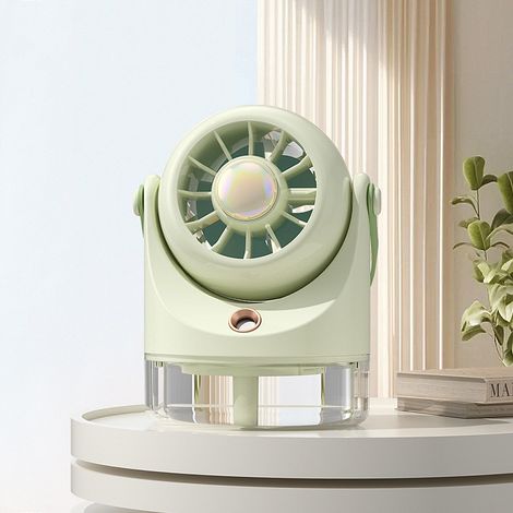 Mini ventilateur de table très silencieux USB - Climatiseur mobile avec batterie - Portable ventilateur à piles pour camping et voyage - Refroidisseur d'air vert (1/5)