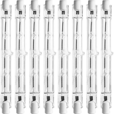 8 Stück R7s-Halogenlampen, 118 mm, 500 W, für Wohnraumbeleuchtung, Arbeitsplatz, Stehlampen usw. (1/5)