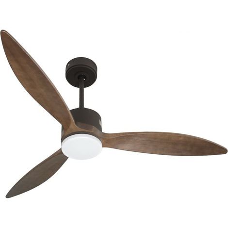 Modulo slim - Super destratificateur et ventilateur DC 132 cm Chocolat pales bois sombre avec Lumière 25 à 35 m² (1/5)