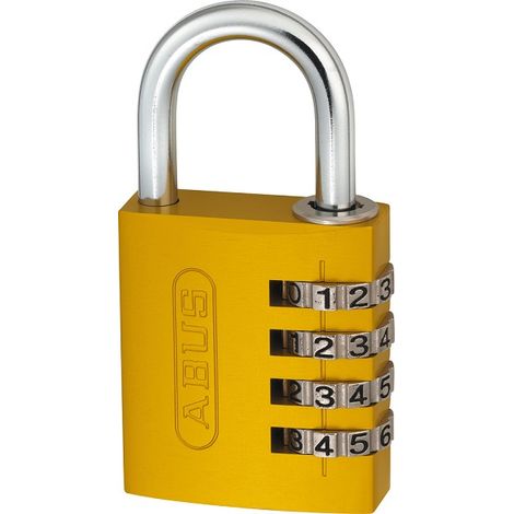 Candado de combinación Abus 724/40, código variable, para taquilla de gimnasio, amarillo (1/5)