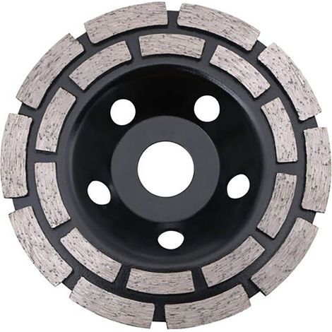 Disque Diamant Abrasif, Meule boisseau diamantée, Disque Diamant 125 à Meuler le Béton, meule Diamantée Double Rangée pour Poncer Béton, Pierre, Granit Chape, Maçonnerie, Usage Universel (1/4)