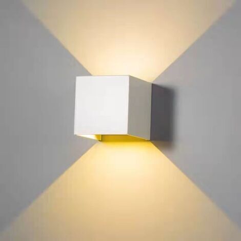 BUNTHAUS Applique Murale LED Exterieur 12W Appliques Murales Interieur 3000K Blanc Chaud Design Etanche IP65 - blanc