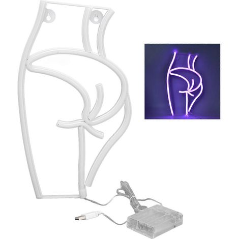 Néon lumineux féminin, forme originale, double alimentation, facile à transporter, veilleuse LED pour bars et karaokés. Idéal pour bars et karaokés. (1/4)