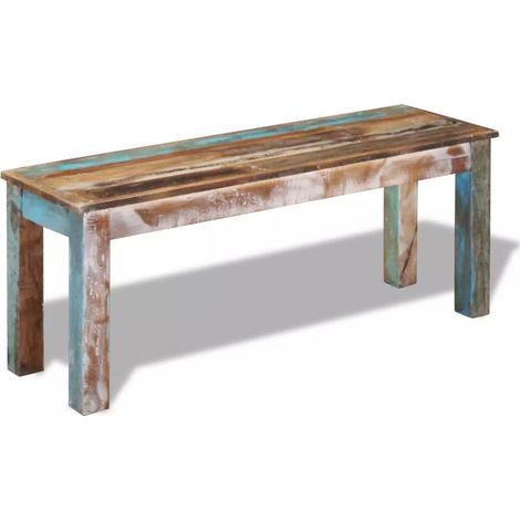 Panca Ingresso in Legno Massello di Recupero 110x35x45 cm Multicolore (1/5)