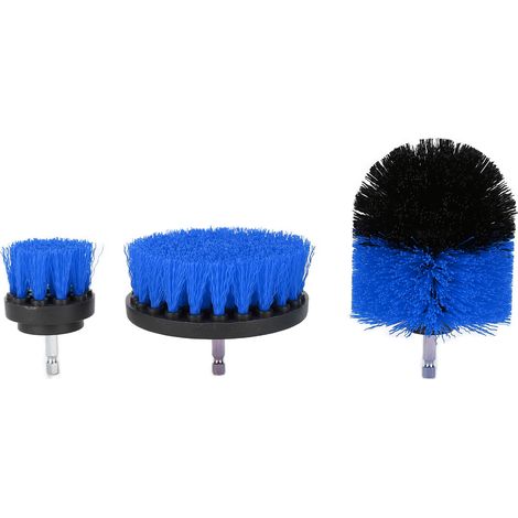 Set de brosses de nettoyage pour perceuse, embouts prolongés, kit de récurage électrique, bleu (1/5)