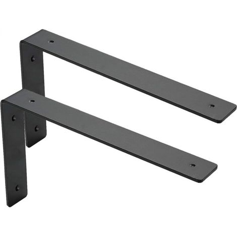 Équerre Étagère Murale - Support L 30 cm - Acier 3 mm - Pour Étagères Lourdes - Lot de 2 (1/5)