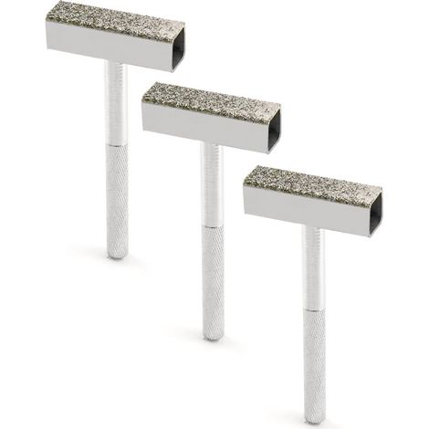3 Pcs Dresseur de Meule Diamant avec Manche Antidérapant pour Meuler les Meules d'Ébavurage,diamant à 46 mailles (1/5)