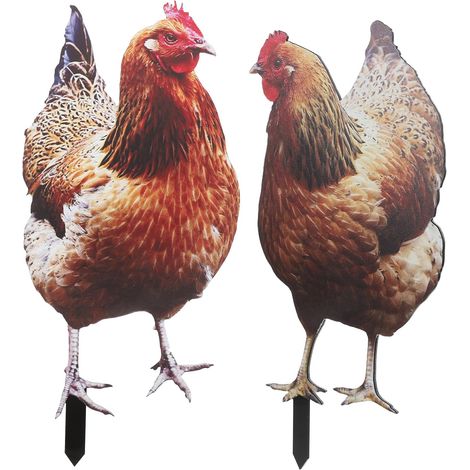 2 Stück Acryl Hühner Deko Figuren Gartendekorationen für