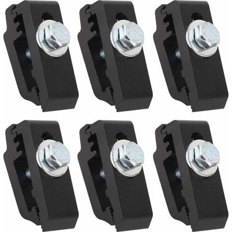 Ensemble de 6 fixations robustes en aluminium pour plateaux de camions, toits de tentes, porte-vélos, porte-motos, camping, noir (1/4)